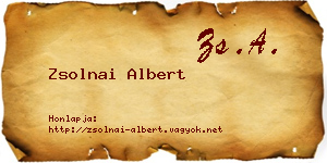 Zsolnai Albert névjegykártya