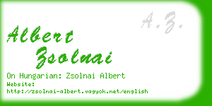 albert zsolnai business card